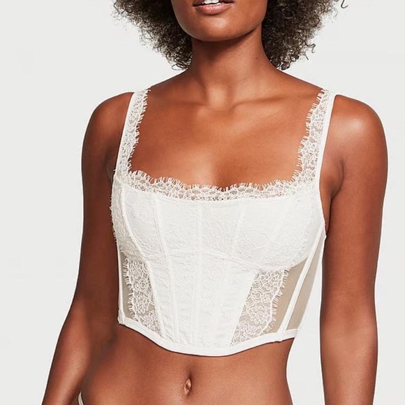 Victoria's Secret Tops - NWOT Victoria’s secret dream angels lace corset top in white